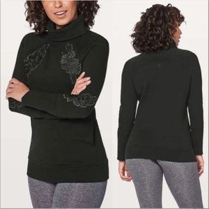 LuluLemon Black Satin Floral Pullover